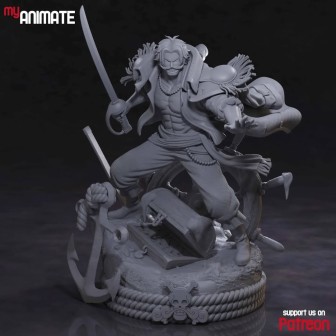 Figura de Gol D. Roger One Piece – Escultura 3D pintada a mano